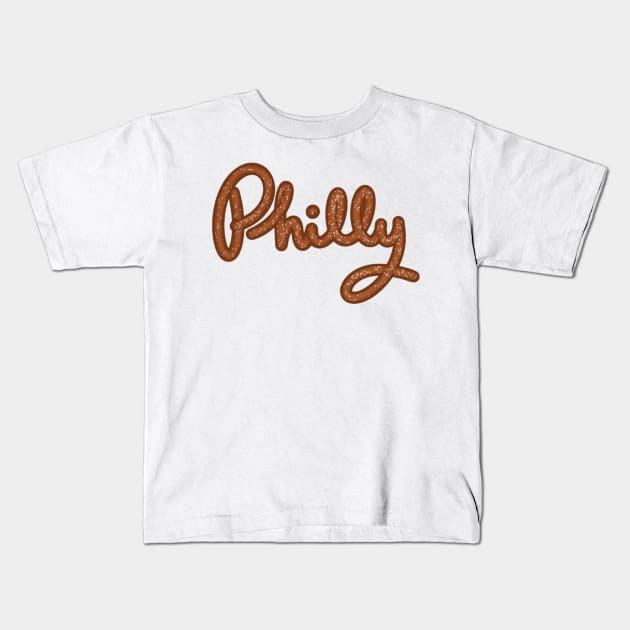 Philadelphia Pretzel Kids T-Shirt by maya-reinstein